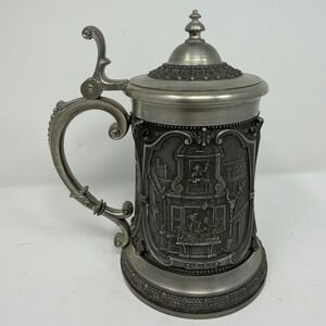 WMF Pewter Stein Carl Spitzweg Motifs German Collector Vintage Lid Pewter